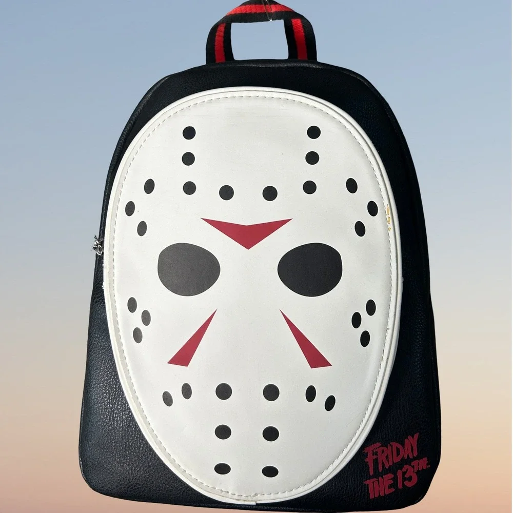 Friday the 13th‎ Jason Voorhees Mask Mini Backpack Black Red Small